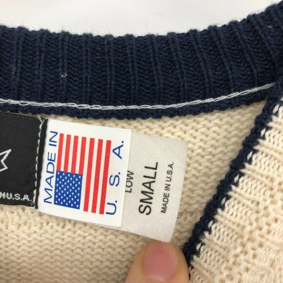 Vintage Brimwick Creme Yellowstone crew oversized sweater moose bear trees - Picture 4 of 15